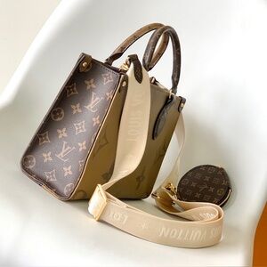 Louis Vuitton Brown and Cream Crossbody Bag